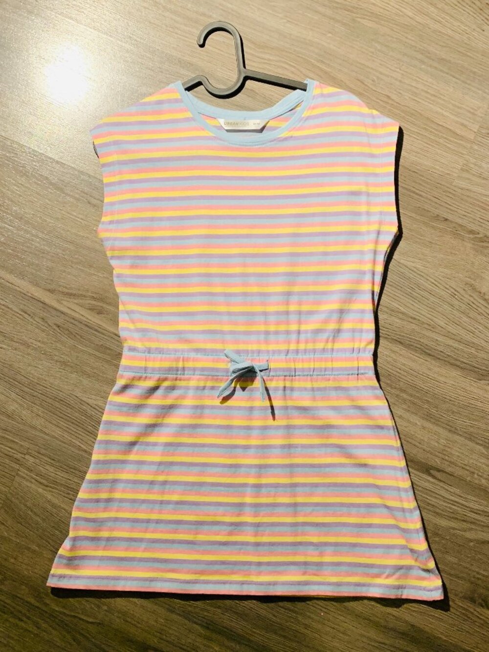 URBAN KIDS Summer Dress, NWOT, Multicolor Stripes, Bow, 100% Cotton, Girl Medium